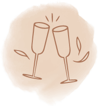 Brindis en invitación digital de boda estilo bohemio