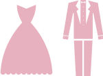 Dibujo para sección dress code en invitación digital de boda estilo romántico