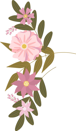 Detalle de flores rosas para invitación digital de 15 estilo floral