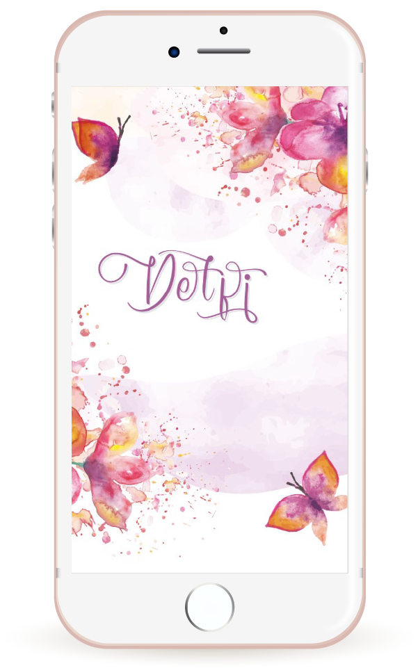 Mockup invitación digital de 15 estilo boho con diseño artístico que combina acuarelas cálidas, mariposas y tipografía manuscrita
