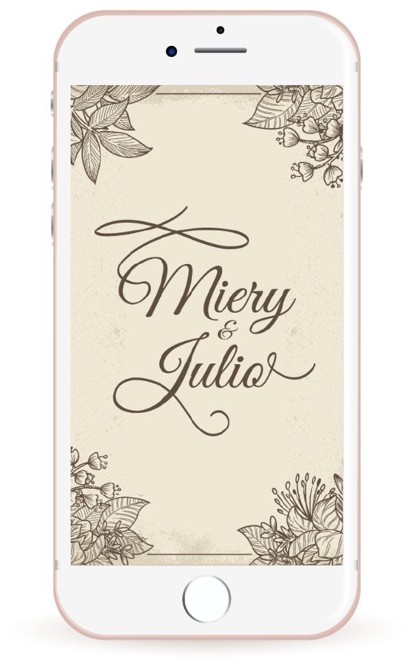 Mockup invitación de boda estilo vintage en tonos tierra con lettering decorativo